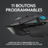 une souris d'ordinateur noire avec des lumières bleues