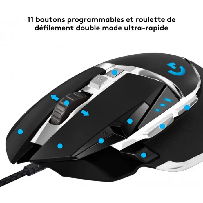 Logitech G502 HERO High Performance Wired Gaming Mouse, HERO 16K Sensor, 16000 PPP, RGB, Adjustable Weight PC/Mac