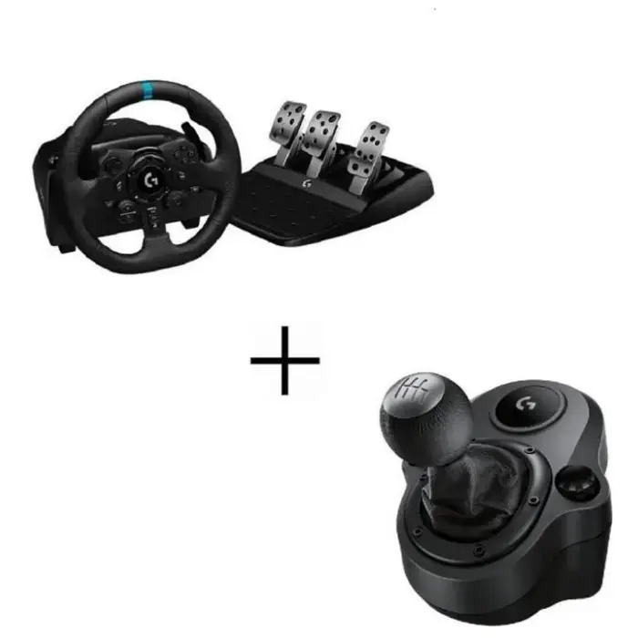 Pack Logitech Racing steering wheel G923 PS5, PS4 and PC + Gear lever