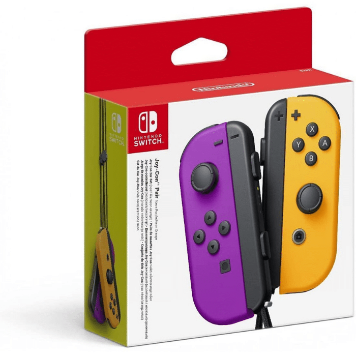 Pair of Joy-Con Controller Left Purple Neon/Right Orange Neon